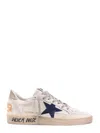 Golden Goose Ball Star Sneakers In Vintage Effect Leather With Blue Leather Star Shoes