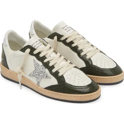 Golden Goose Ball Star Low Top Sneaker In White/green