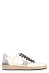 Golden Goose Nappa Leather Sneakers With Silver Glitter Star Accents In White