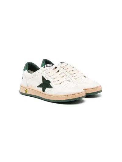 Golden Goose Kids' Ball Star Low-top Leather Sneakers In White