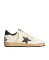 Golden Goose Women's Ball Star Sneakers In White Nappa Leather With Black Leather Star And Heel Tab In White
