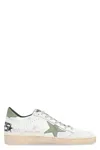 Golden Goose White Leather Sneakers In White/green