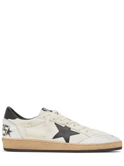 Pre-owned Golden Goose Ball Star Men's White/black Leather Low Top Sneakers