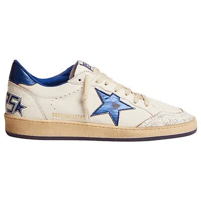Pre-owned Golden Goose Ball Star Mens Style : Gmf00117.f002198 In White/bluette
