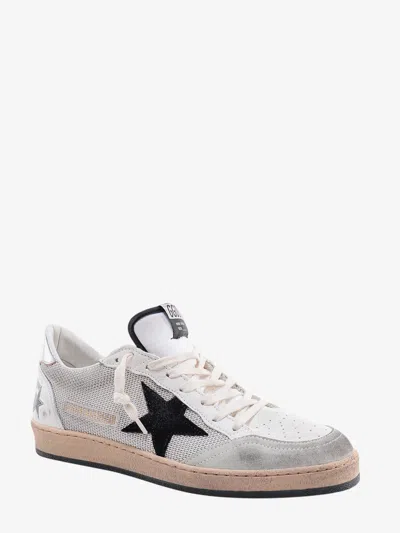 GOLDEN GOOSE BALL STAR MESH AND LEATHER LOW-TOP SNEAKERS
