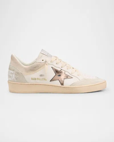 Golden Goose Ball Star Mixed Leather Low-top Sneakers In Multi