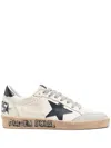 Golden Goose 'ball Star' White Low Top Sneakers With Star And Used Effect In White