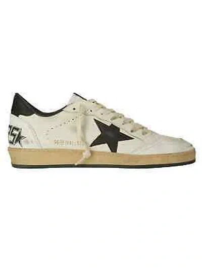 Pre-owned Golden Goose Ball Star Nappa Upper Leather Star And Heel Crack In White/black