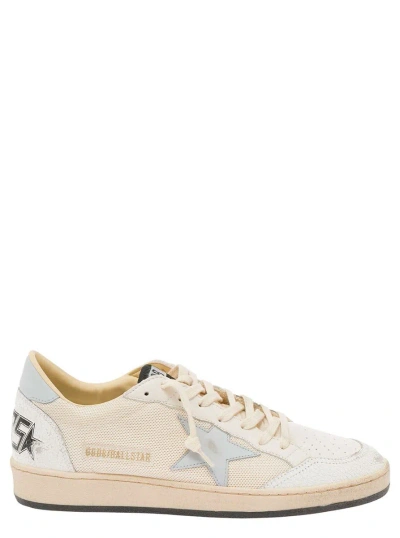 Golden Goose Ball Star Net Upper Crack Leather Toe And Spur Nylon Tongue Leather Star And Heel In White