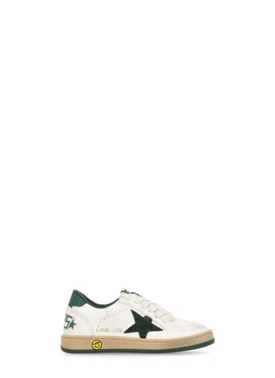 Golden Goose White Ball Star New Sneakers For Kids With Star In Green Oth