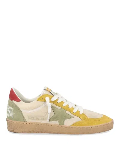 Golden Goose Ball Star Nylon Upper Suede Toe Star Heel In Red