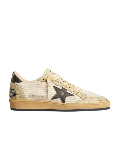 Golden Goose Ball Star Round-head Trainers In Nude
