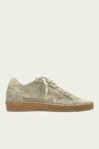 GOLDEN GOOSE BALL-STAR SEEDPEARL FORATED SUEDE LEATHER SNEAKER