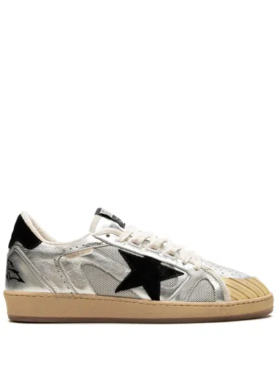 Golden Goose Ball Star "silver/black" Sneakers In Grey