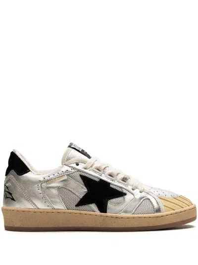 Golden Goose Ball-star "silver/black" Sneakers In Grey