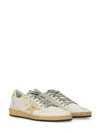 Golden Goose White Distressed Leather Sneakers In White
