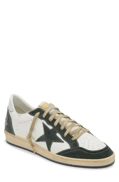 Golden Goose Ball Star Sneaker In White/green/silver