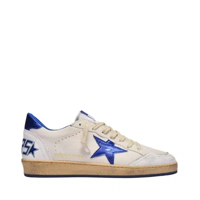 GOLDEN GOOSE BALL STAR SNEAKERS - GOLDEN GOOSE - WHITE/BLUETTE - LEATHER