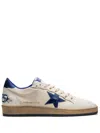 Golden Goose Ball Star Sneakers In White Nappa Leather With Light Blue Laminated Leather Star And Heel Tab