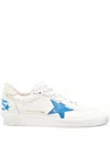 Golden Goose Deluxe Brand Low-top White Leather Sneakers With Blue Star Accent In ホワイト