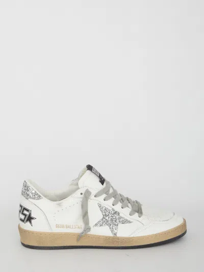Golden Goose Deluxe Brand Women Ballstar Leather Sneakers With Logo On The Side In White