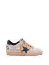 Golden Goose Ballstar Suede Upper Toe Tongue And Spur Leather Star And Heel Sneakers Black In White