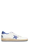 Golden Goose Ball Star Sneakers In White Nappa Leather With Light Blue Laminated Leather Star And Heel Tab