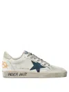 Golden Goose Ball Star Sneakers In Vintage Effect Leather With Blue Leather Star Shoes