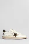 Golden Goose Ball Star In Nappa With Leopard-print Pony Skin Star And Heel Tab In Beige
