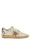 Golden Goose Ballstar Leather Upper And Toe Suede Star Horsy Cow Printed Heel And Spur Sneakers Multicolor In Neutral
