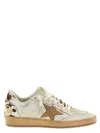 Golden Goose Ballstar Leather Upper And Toe Suede Star Horsy Cow Printed Heel And Spur Sneakers Multicolor In Neutral