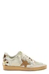Golden Goose Ballstar Leather Upper And Toe Suede Star Horsy Cow Printed Heel And Spur Sneakers Multicolor In Neutral