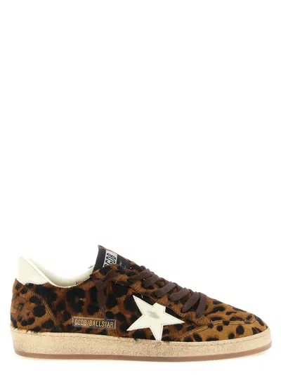 Golden Goose Ball Star Sneaker In Animal Print
