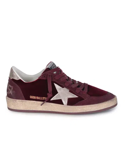 Golden Goose "ball Star" Sneakers In Burgundy