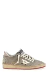 Golden Goose 'star Emblem' Perforated Sneakers With Metallic Accent In Gray