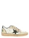 Golden Goose Deluxe Brand Distressed Nubuck Leather Sneakers With Metallic Accents In Green