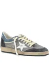 Golden Goose Ballstar Double Upper Without Heel Leather And Suede Upper Suede Toe And Spur Laminated In Grey