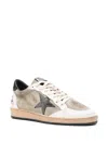 Golden Goose Ball Star Sneakers In Taupe Suede And Leather In Grey
