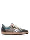 Golden Goose Ballstar Double Upper Without Heel Leather And Suede Upper Suede Toe And Spur Laminated In Grey