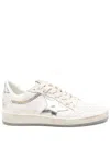 Golden Goose Ball Star Sneakers In Vintage Effect Leather With Silver Star And Heel Tab