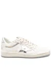 Golden Goose Ball Star Sneakers In Vintage Effect Leather With Silver Star And Heel Tab Shoes