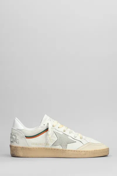 Golden Goose Ball Star Sneakers In White Leather