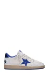 Golden Goose Ball Star Sneakers In White Leather In White Bluette (white)