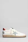 Golden Goose Ball Star Sneakers In White Leather In White