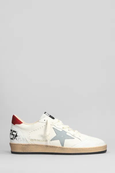 Golden Goose Ball Star Sneakers In White Leather