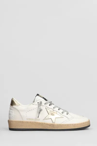Golden Goose Ball Star Sneakers In White Leather