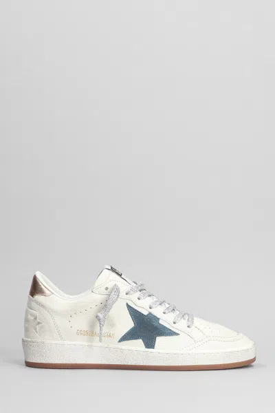 Golden Goose Ball Star Sneakers In White Leather