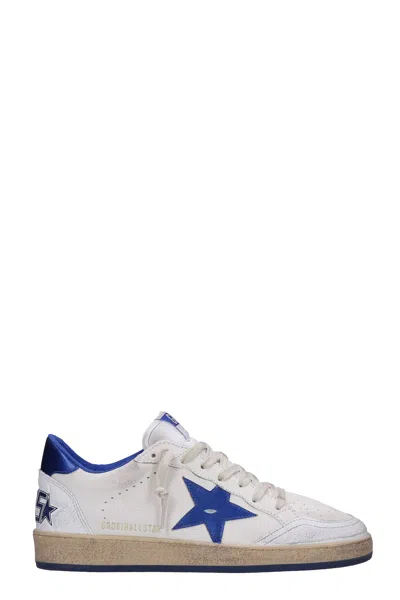 Golden Goose Ball Star Sneakers In White Leather In Bianco