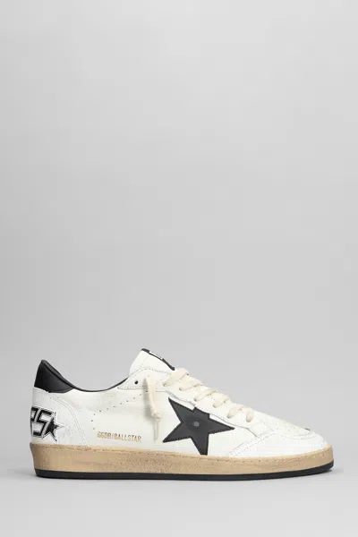 Golden Goose Ball Star Sneakers In White Leather In Multi