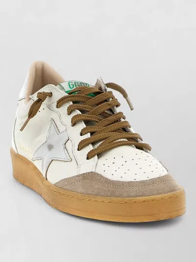 Golden Goose Ball Star Sneakers Low Top Perforated Design In Brown
